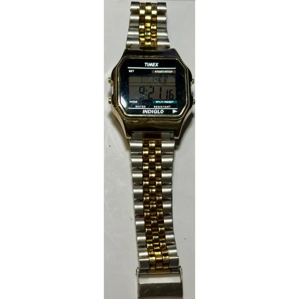 Retro Timex Classic Digital Watch (T78677) – Gold-Tone – New Battery!